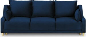 Modrá třímístná rozkládací pohovka s úložným prostorem Mazzini Sofas Pansy Mazzini Sofas
