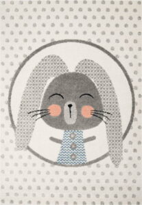 Béžový dětský koberec s šedými detaily Zala Living Rabbit