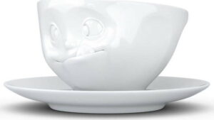 Bílý mlsný porcelánový hrnek s podšálkem 58products 58products