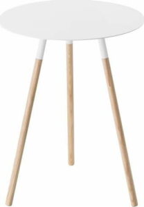 Bílý stolek s nohami z bukového dřeva YAMAZAKI Tosca YAMAZAKI