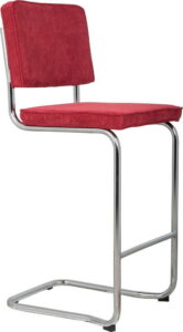 Červená barová židle Zuiver Ridge Kink Rib Zuiver