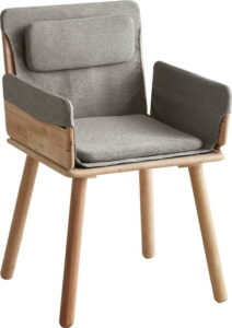Jídelní židle se šedým textilním podsedákem a opěrkami DEEP Furniture Jack DEEP Furniture