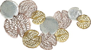 Nástěnná dekorace ve stříbrné a zlaté barvě Mauro Ferretti Lotus Leaf Mauro Ferretti