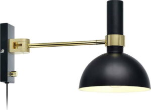 Nástěnná lampa v černo-zlaté barvě Markslöjd Larry Kinkiet Markslöjd