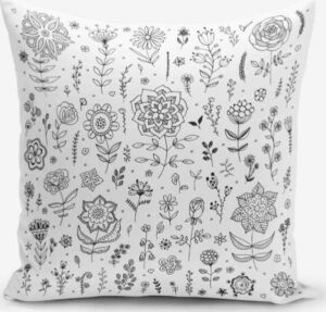 Povlak na polštář s příměsí bavlny Minimalist Cushion Covers Flower