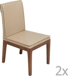 Sada 2 krémových jídelních židlí s konstrukcí z dubového dřeva Santiago Pons Donato Santiago Pons