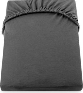 Tmavě šedé elastické bavlněné prostěradlo DecoKing Amber Collection