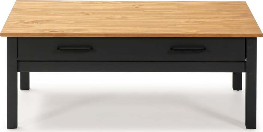 Tmavě modrý konferenční stolek z borovicového dřeva 55x100 cm Miranda – Marckeric Marckeric