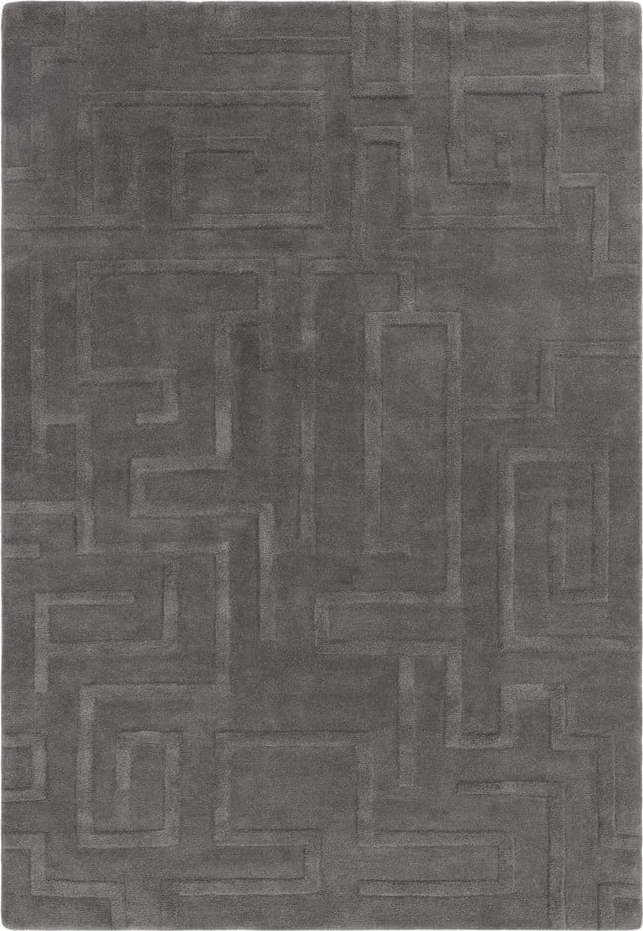Antracitový vlněný koberec 200x290 cm Maze – Asiatic Carpets Asiatic Carpets