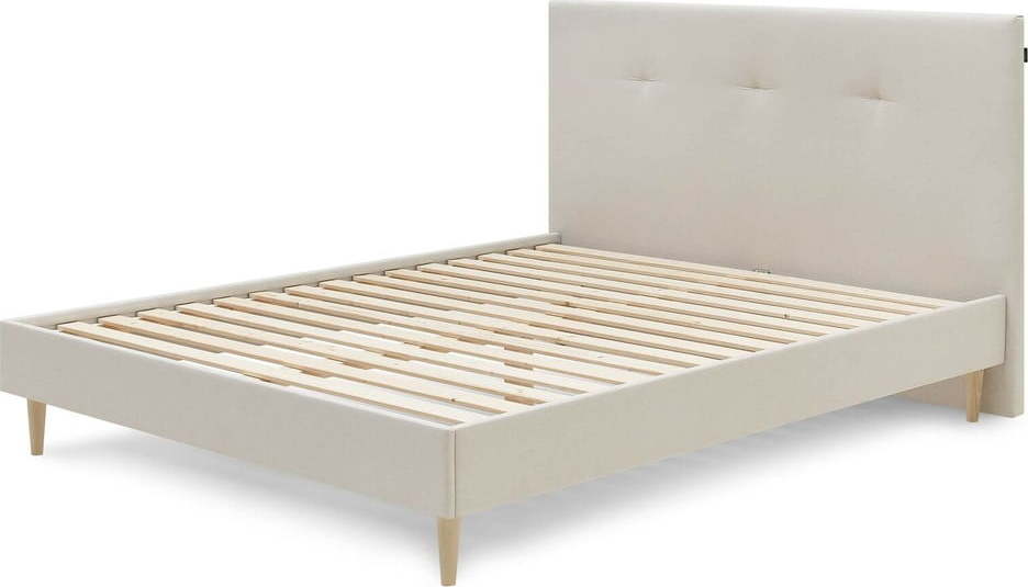 Béžová čalouněná dvoulůžková postel s roštem 180x200 cm Tory – Bobochic Paris Bobochic Paris