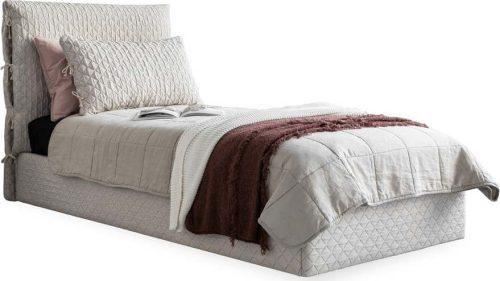 Béžová čalouněná jednolůžková postel s úložným prostorem s roštem 90x200 cm Sleepy Luna – Miuform Miuform