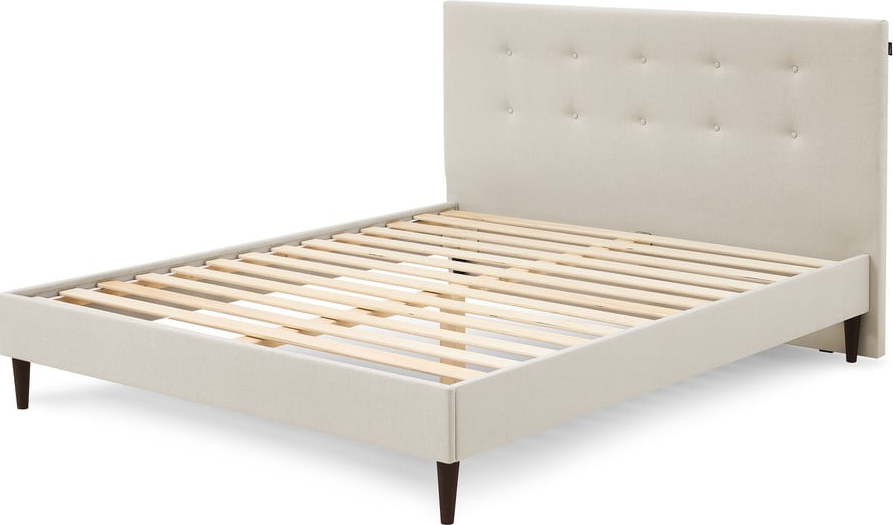 Béžová čalouněná dvoulůžková postel s roštem 160x200 cm Rory – Bobochic Paris Bobochic Paris