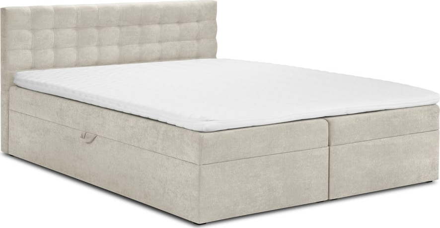 Béžová boxspring postel s úložným prostorem 160x200 cm Jade – Mazzini Beds Mazzini Beds