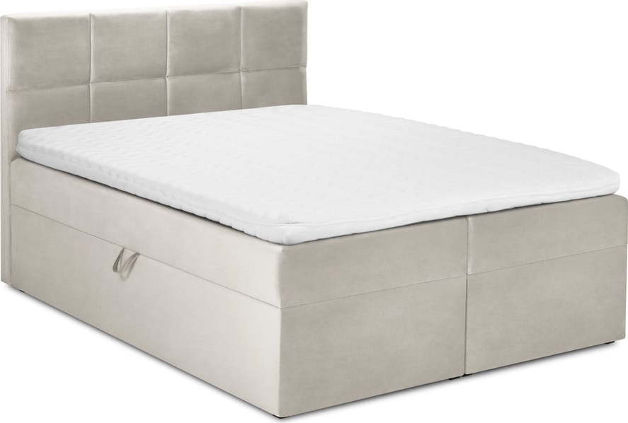 Béžová boxspring postel s úložným prostorem 160x200 cm Mimicry – Mazzini Beds Mazzini Beds
