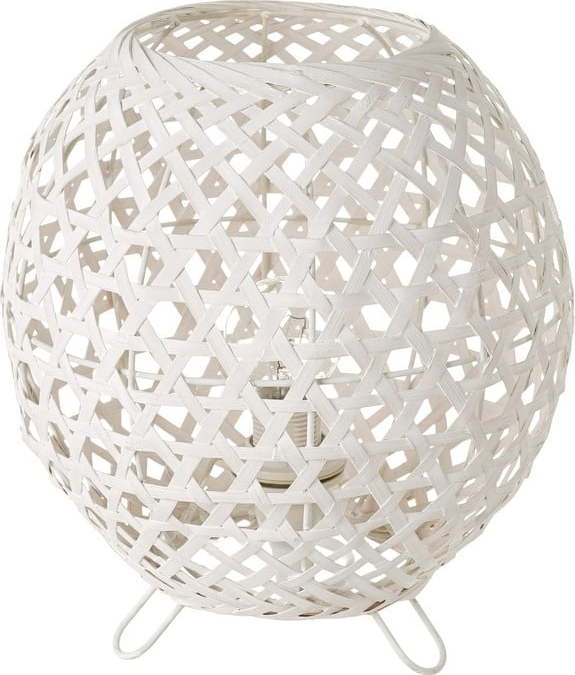 Bílá bambusová stolní lampa s bambusovým stínidlem (výška 23 cm) – Casa Selección Casa Selección