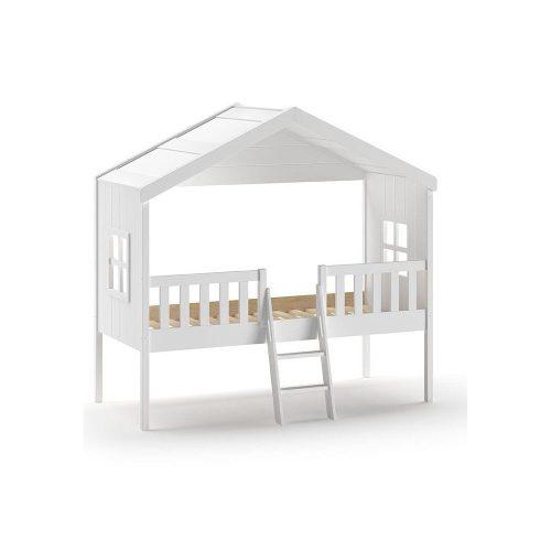 Bílá domečková vyvýšená dětská postel 90x200 cm Housebed – Vipack Vipack