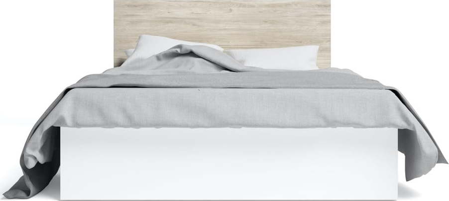 Bílá dvoulůžková postel s úložným prostorem a roštem 160x200 cm Sahara - Marckeric Marckeric