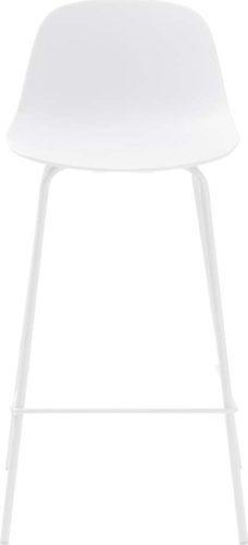 Bílá plastová barová židle 92
