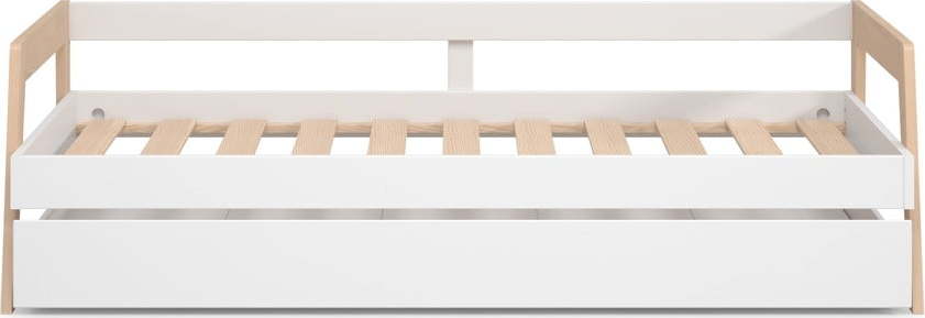 Bílá/přírodní dětská postel z borovicového dřeva s výsuvným lůžkem 90x200 cm Carrie – Marckeric Marckeric