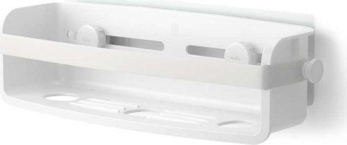 Bílá samodržící koupelnová polička z recyklovaného plastu Flex Adhesive – Umbra Umbra