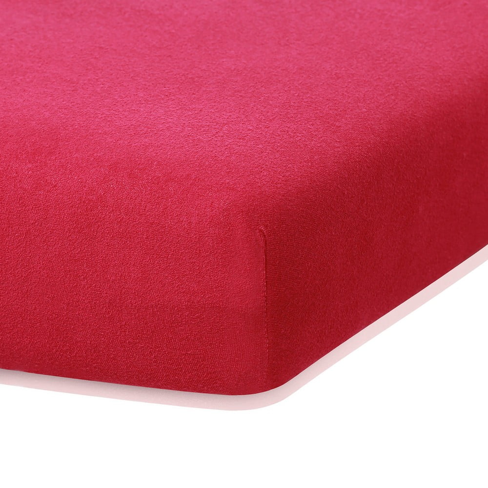 Bordó červené elastické prostěradlo s vysokým podílem bavlny AmeliaHome Ruby