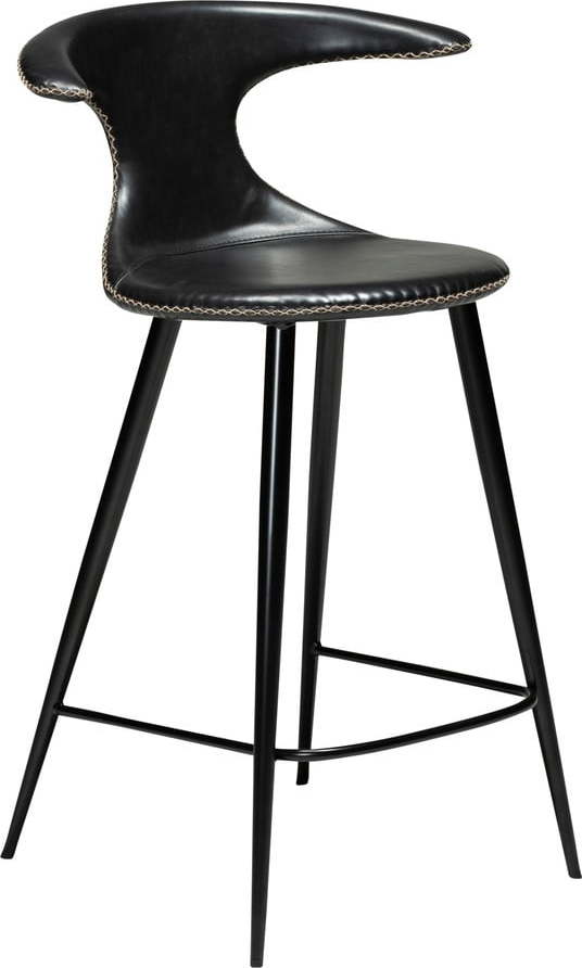 Černá barová židle z imitace kůže DAN–FORM Denmark Flair