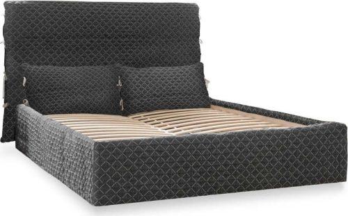 Černá čalouněná dvoulůžková postel s úložným prostorem s roštem 180x200 cm Sleepy Luna – Miuform Miuform