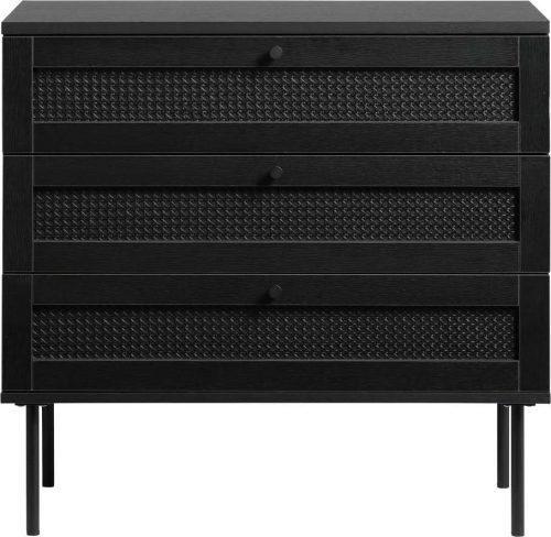 Černá nízká komoda v dekoru dubu 80x75 cm Pensacola – Unique Furniture Unique Furniture