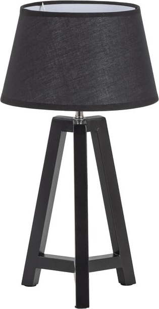 Černá stolní lampa s textilním stínidlem (výška 44 cm) Omar – WOOOD WOOOD
