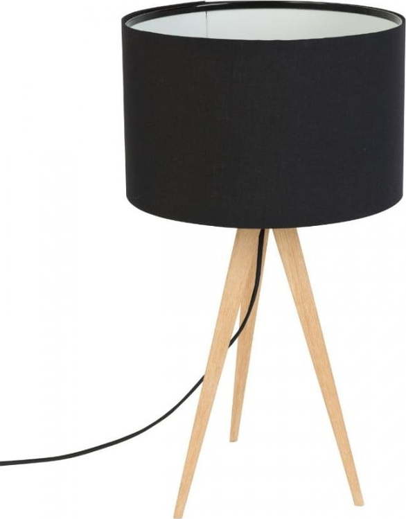 Černá stolní lampa Zuiver Tripod Wood Zuiver