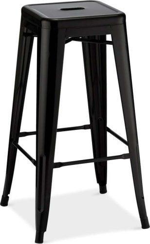 Černé kovové barové židle v sadě 2 ks 76 cm Korona – Furnhouse Furnhouse