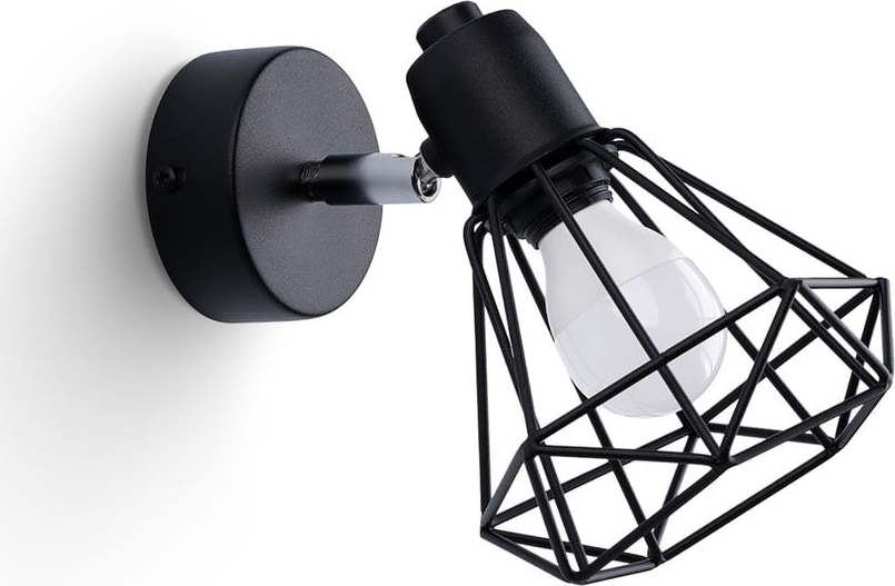 Černé nástěnné svítidlo ø 10 cm Varpu – Nice Lamps Nice Lamps