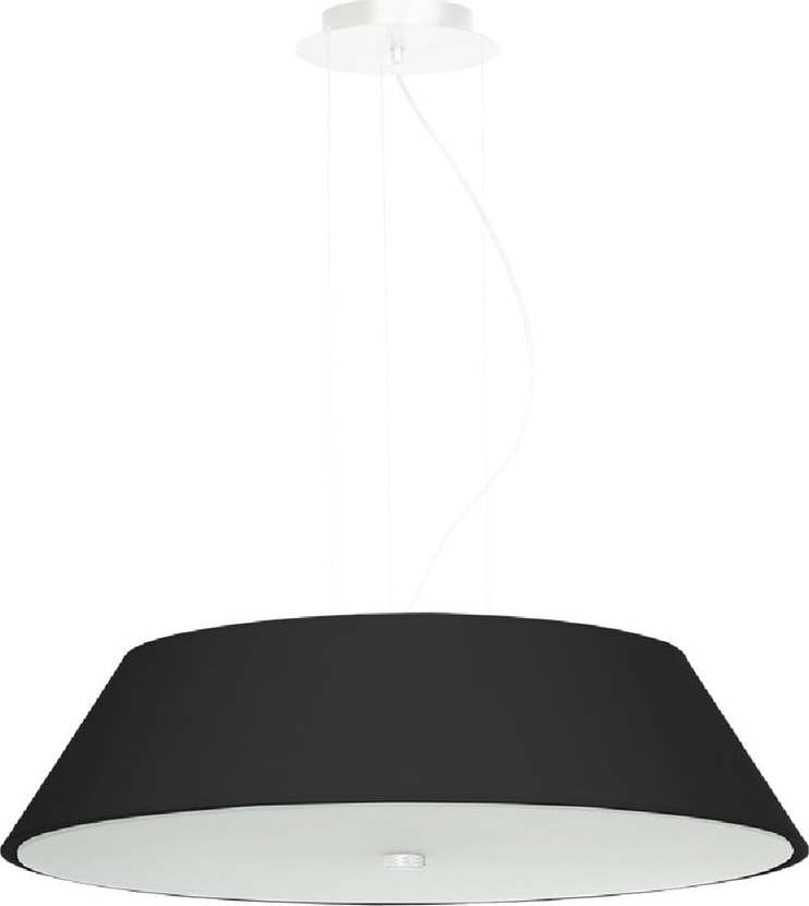 Černé závěsné svítidlo se skleněným stínidlem ø 60 cm Hektor – Nice Lamps Nice Lamps