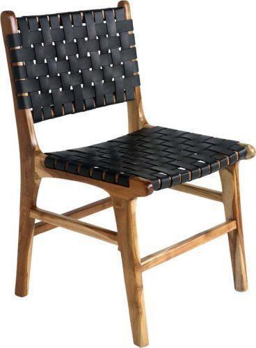 Černo-hnědé jídelní židle z teakového dřeva v sadě 2 ks Perugia – House Nordic House Nordic