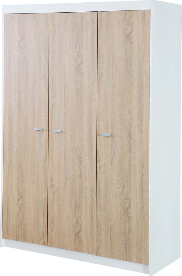 Dětská šatní skříň v dekoru dubu v bílo-přírodní barvě 131x190 cm Gabriella – Roba Roba