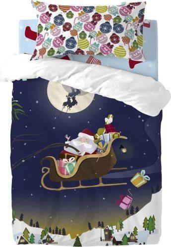 Dětské bavlněné povlečení na peřinu a polštář Mr. Fox Merry Christmas