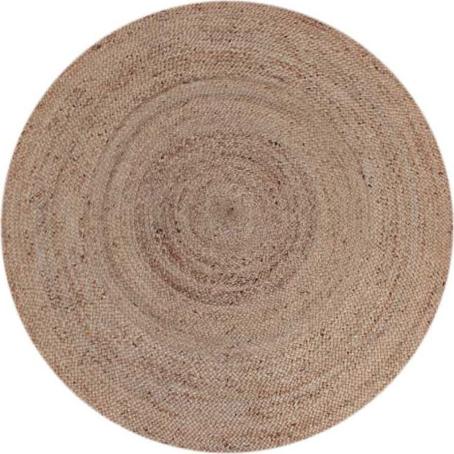 Hnědý jutový kulatý koberec ø 180 cm – LABEL51 LABEL51