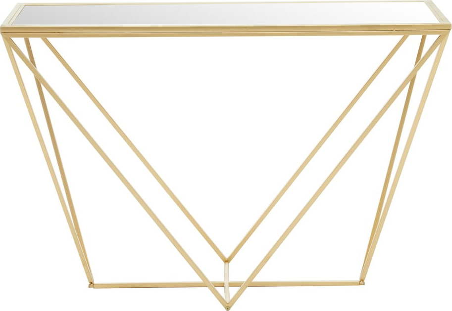 Konzolový stolek se skleněnou deskou ve zlaté barvě 40x120 cm Farran – Premier Housewares Premier Housewares