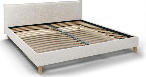 Krémová čalouněná dvoulůžková postel s roštem 200x200 cm Tina – Ropez Ropez