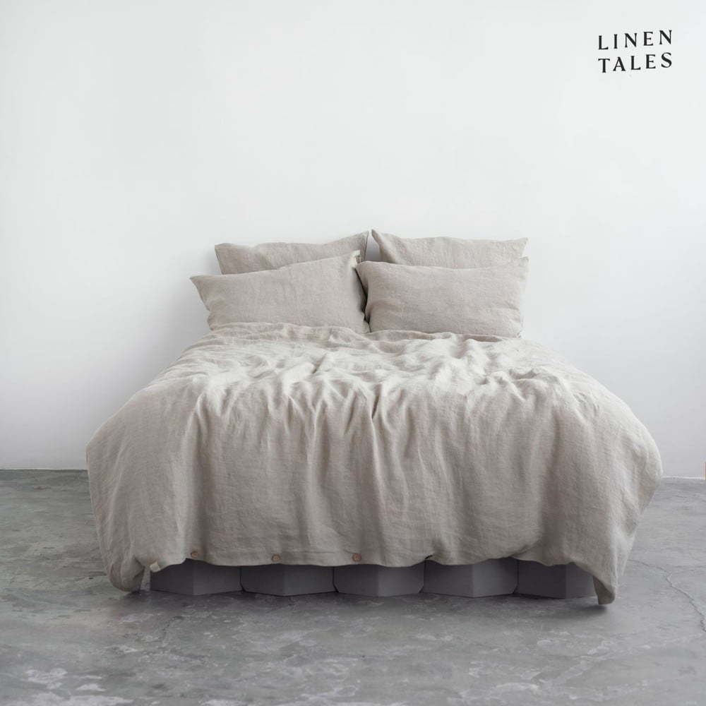 Krémové lněné povlečení na jednolůžko 135x200 cm – Linen Tales Linen Tales