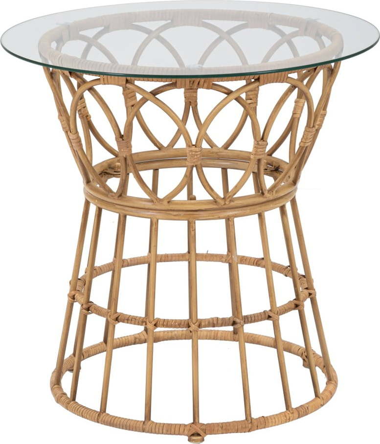 Kulatý konferenční stolek se skleněnou deskou v přírodní barvě ø 50 cm Panama – Mauro Ferretti Mauro Ferretti