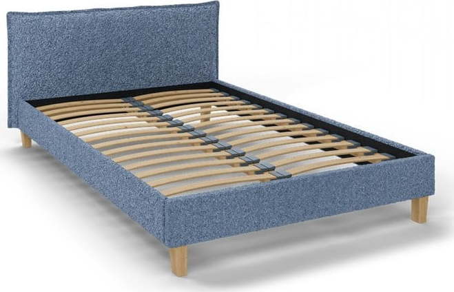 Modrá čalouněná dvoulůžková postel s roštem 140x200 cm Tina – Ropez Ropez