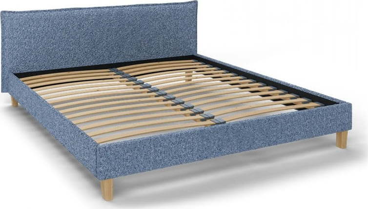 Modrá čalouněná dvoulůžková postel s roštem 160x200 cm Tina – Ropez Ropez