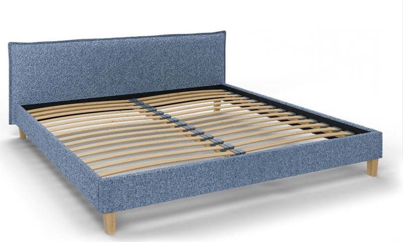 Modrá čalouněná dvoulůžková postel s roštem 200x200 cm Tina – Ropez Ropez