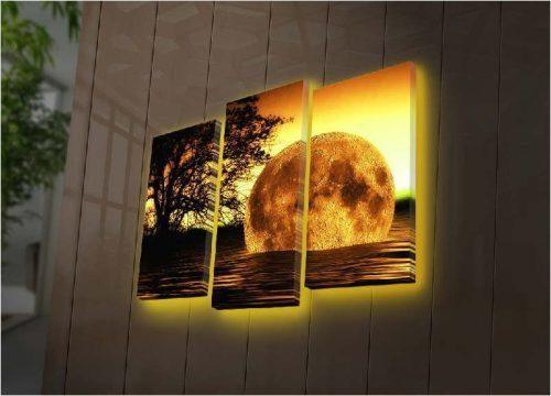 Podsvícený 3dílný obraz Wallity Moon Wallity