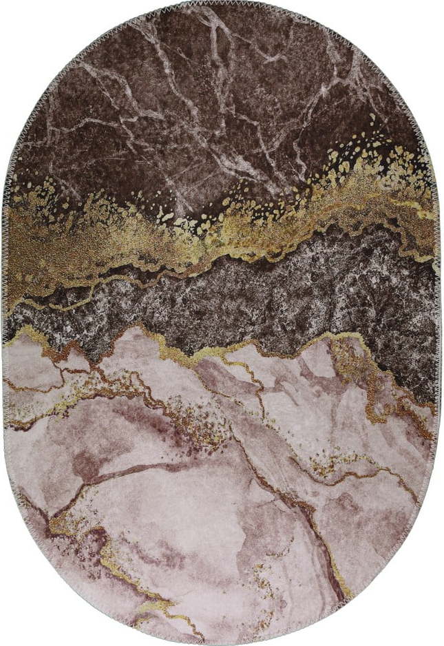 Pratelný koberec v hnědo-zlaté barvě 120x180 cm – Vitaus Vitaus