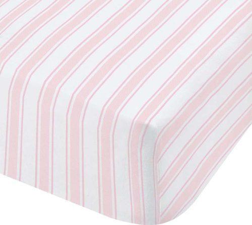 Růžovo-bílé bavlněné prostěradlo Bianca Check and Stripe