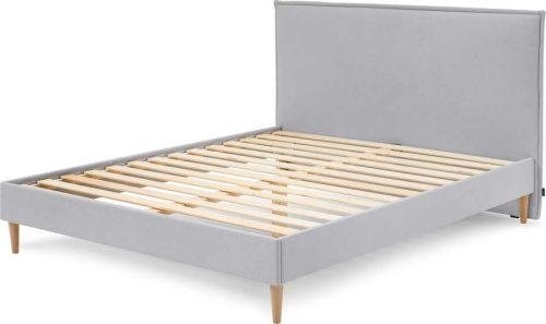 Světle šedá čalouněná dvoulůžková postel s roštem 160x200 cm Sary – Bobochic Paris Bobochic Paris