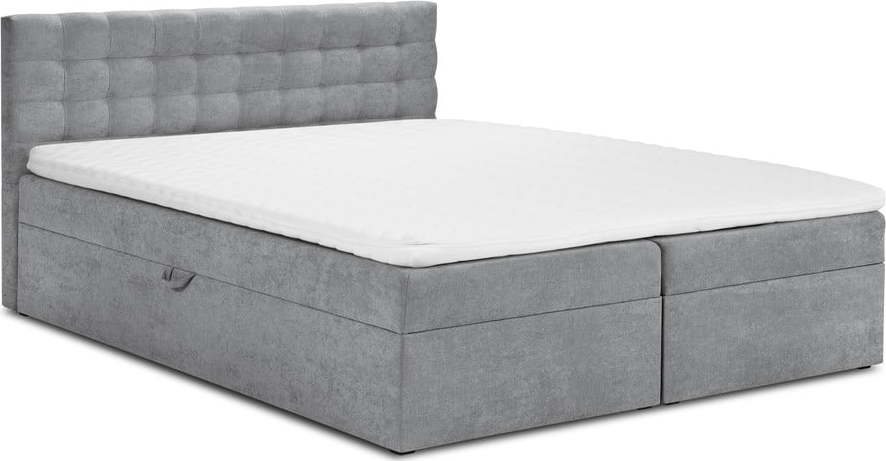 Šedá boxspring postel s úložným prostorem 160x200 cm Jade – Mazzini Beds Mazzini Beds