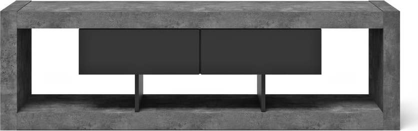 Šedo-černý TV stolek v dekoru betonu 175x52 cm Nara – TemaHome TemaHome